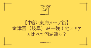 【中部・東海ソープ街】金津園（岐阜）が一強！他エリアと比べて何が違う？の画像